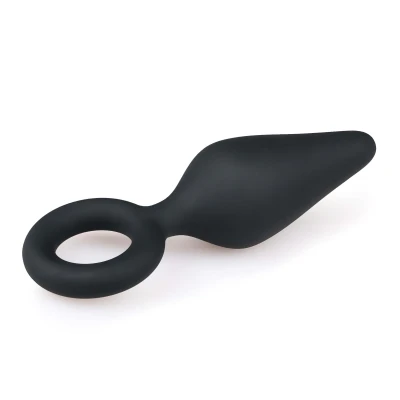 EasyToys Pointy Plug - gyűrűs anál plug - közepes (fekete)