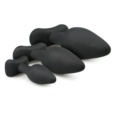 EasyToys Rocket - anál plug szett (fekete, 3 részes)