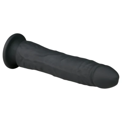 EasyToys - tapadókorongos 100% szilikon dildó (21 cm, fekete)