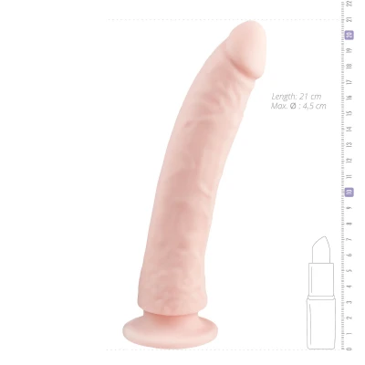 EasyToys - tapadókorongos 100% szilikon dildó (21 cm, testszínű)