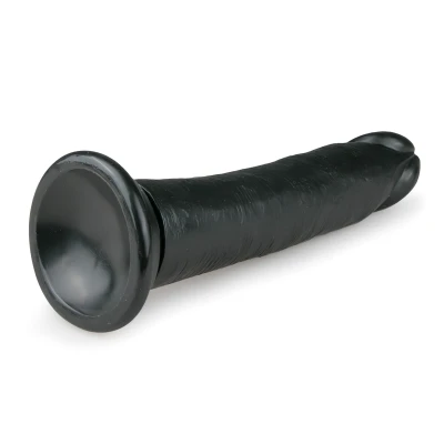 EasyToys - tapadókorongos élethű dildó (20,5 cm, fekete)