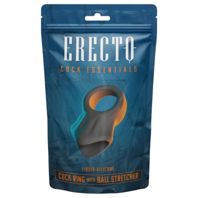 Erecto - péniszgyűrű herenyújtóval (fekete)
