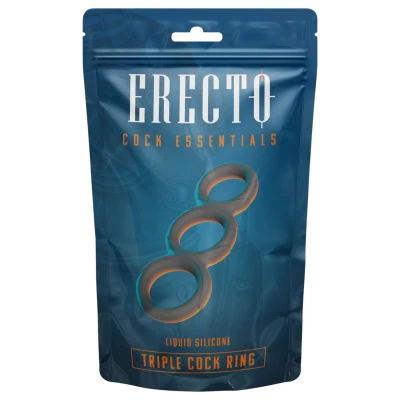 Erecto - tripla péniszgyűrű (fekete)