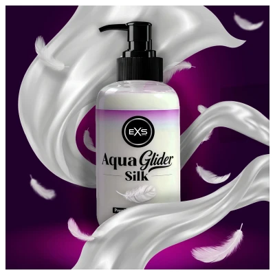 EXS AquaGlider Silk - selymes vízbázisú síkosító pumpás flakonban (250ml)