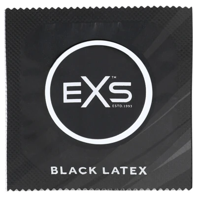 EXS Black - fekete latex óvszer nagy csomag (100 db)