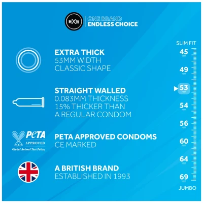 EXS Extra Thick - vastag falú óvszer (12 db)