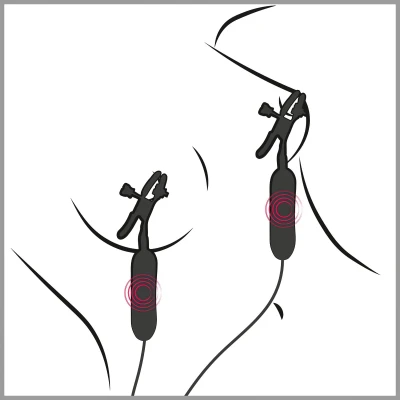 Pipedream Fetish - vibrációs mellbimbó csipesz (fekete)