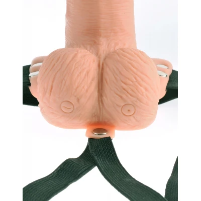 Pipedream - Fetish Strap-On 6 - felcsatolható, üreges vibrátor (testszínű)