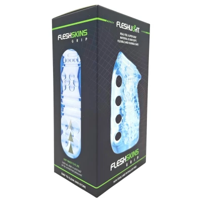 Fleshlight Fleshskins Grip Blue Ice - két végén nyitott maszturbátor (kék)