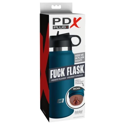 PDX Fuck Flask Private Pleaser - művagina maszturbátor kulacsban (kék-barna)