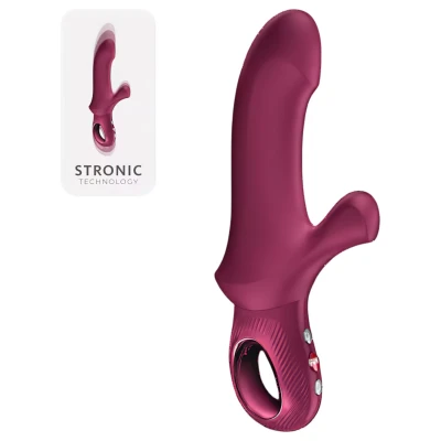 Fun Factory Bi Stronic Curve - lökő vibrátor csiklókarral (piros)
