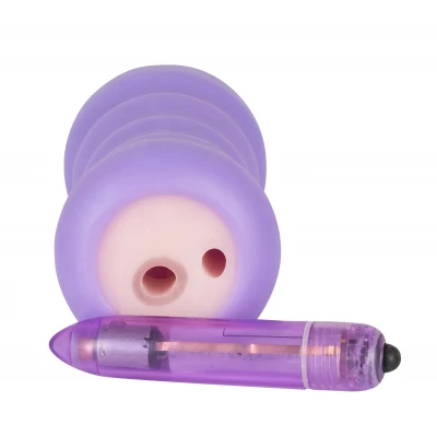 You2Toys Gina - vibrációs maszturbátor műpunci férfiaknak (natúr-lila)