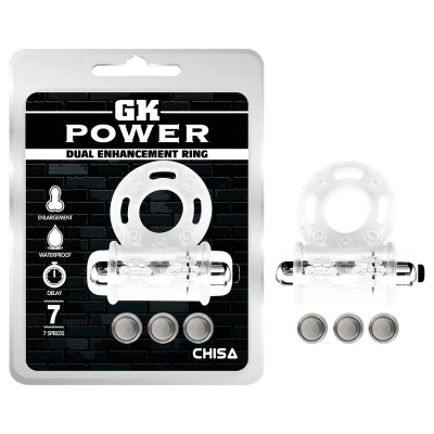 GK Power Bull Ring - vibrációs pénisz- és heregyűrű (áttetsző)