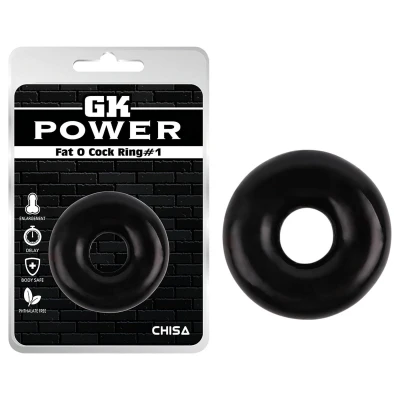 GK Power Fat O #1 - vastag péniszgyűrű (fekete)