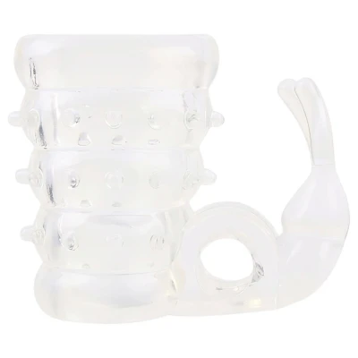 GK Power Screaming Bunny - vibrációs péniszgyűrű csiklóizgatóval (áttetsző)