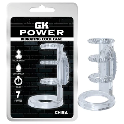 GK Power - vibrációs péniszköpeny (áttetsző)