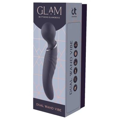 Glam - kétvégű wand vibrátor (sötétszürke)