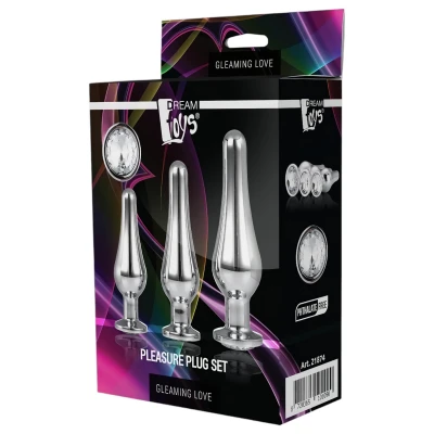 Gleaming Love - anál csúcs plug szett (ezüst, 3 részes)