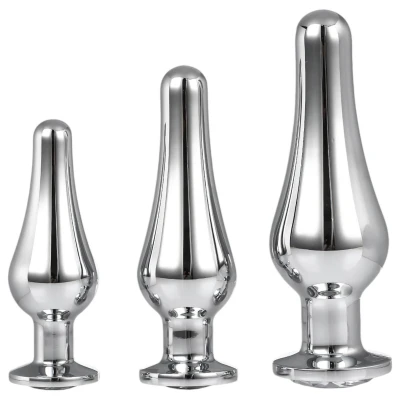Gleaming Love - anál csúcs plug szett (ezüst, 3 részes)