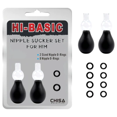 Hi-Basic - mellbimbószívó szett férfiaknak (fekete)