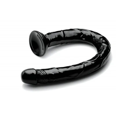 Hosed Anal Snake 19 - tapadókorongos anál dildó (fekete)