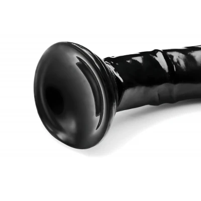 Hosed Anal Snake 19 - tapadókorongos anál dildó (fekete)