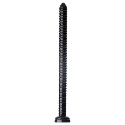 HOSED Ribbed Hose 19 - tapadókorongos anál dildó (fekete)