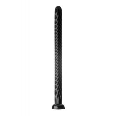Hosed Spiral Anal Snake 19 - hosszú, tapadókorongos anál dildó (fekete)