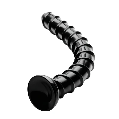 Hosed Swirl Tchick Anal Snake 18 - csavart, extra hosszú anál dildó (fekete)