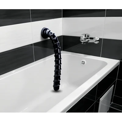 Hosed Swirl Tchick Anal Snake 18 - csavart, extra hosszú anál dildó (fekete)