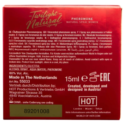 HOT Twilight Natural - feromon parfüm nőknek (15 ml) - illatmentes