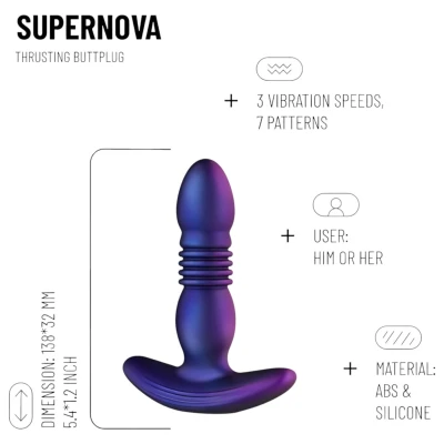 Hueman Supernova - lökő, akkus anál vibrátor (lila)
