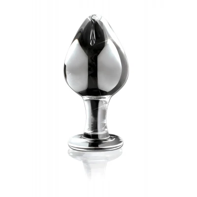 Icicles No. 25 - kúpos, üveg anál plug (átlátszó)