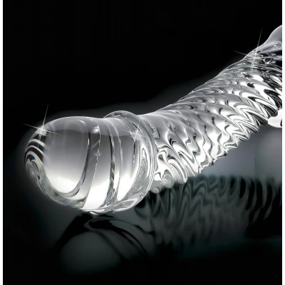Icicles No. 61 - herés, péniszes üveg dildó (átlátszó)