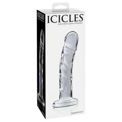 Icicles No. 62 - péniszes üveg dildó (átlátszó)