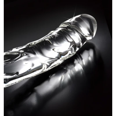 Icicles No. 62 - péniszes üveg dildó (átlátszó)