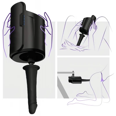 Kiiroo élethű vákuum dildó - 19 cm (fekete)
