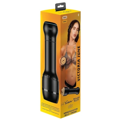 Kiiroo PowerBlow + Victoria June száj maszturbátor férfiaknak (fekete)