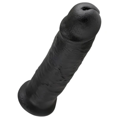King Cock 10 - tapadókorongos dildó (25 cm, fekete)