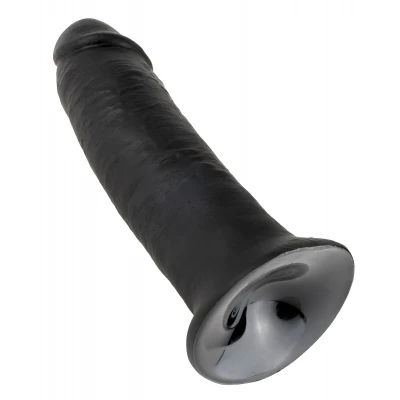 King Cock 10 - tapadókorongos dildó (25 cm, fekete)