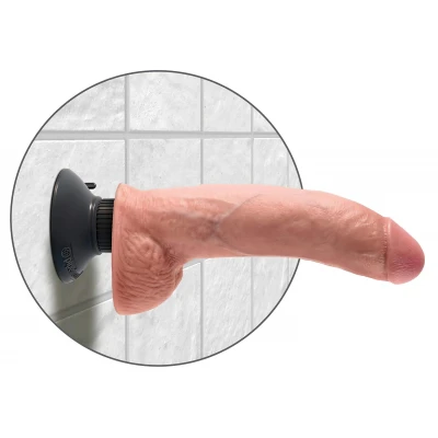 King Cock 9 - hajlítható, tapadókorongos vibrátor (26 cm, testszínű)