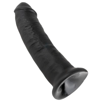 King Cock 9 - tapadótalpas dildó (fekete)