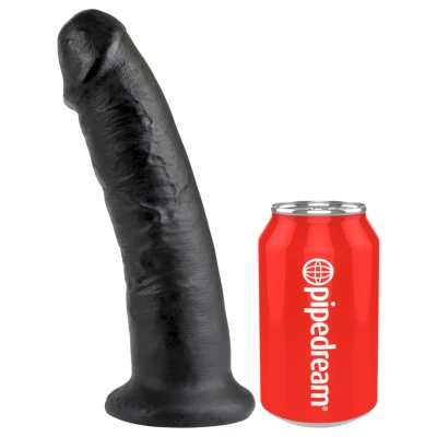 King Cock 9 - tapadótalpas dildó (fekete)