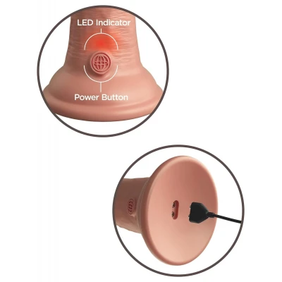 King Cock Elite 7 - tapadókorongos, rádiós vibrátor 18 cm (testszínű)