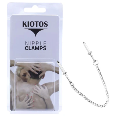 Kiotos - rozsdamentes acél bimbócsipesz, BDSM kiegészítő (ezüst)