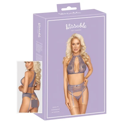 Kissable - csipkés szexi fehérnemű szett nőknek (lila)