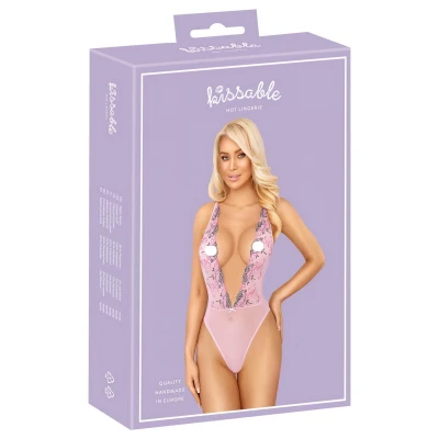 Kissable - rózsás hímzéses body (pink)