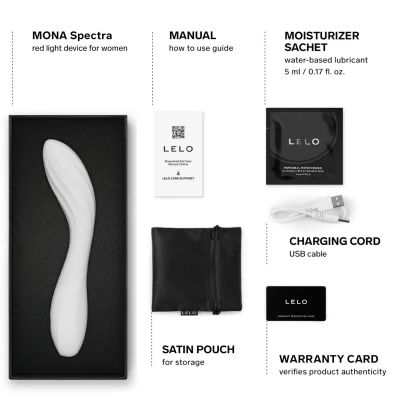 LELO Mona Spectra - okos G-pont vibrátor LED-fénnyel (fehér)
