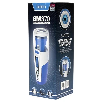 Leten SM370 - nyögő, forgó maszturbátor férfiaknak (fehér)