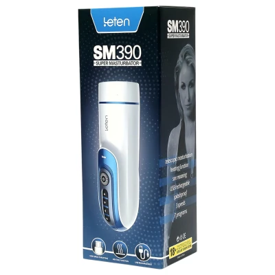 Leten SM390 - nyögő, melegítő maszturbátor férfiaknak (fehér)